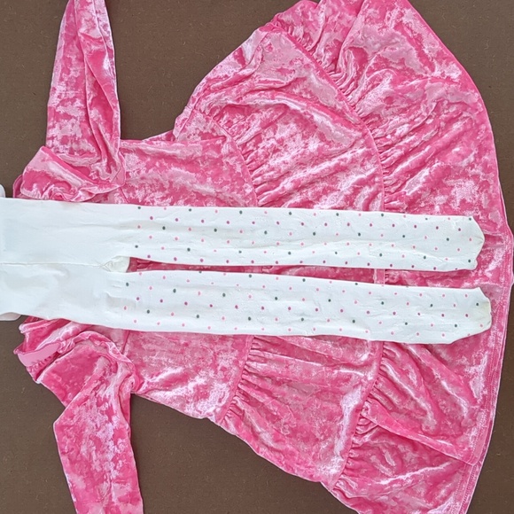 Toddler Girls' Tiered Velour Long Sleeve Dress - Cat & Jack Pink 5T - Picture 4 of 4